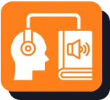 Orange lightbulb icon on a purple background